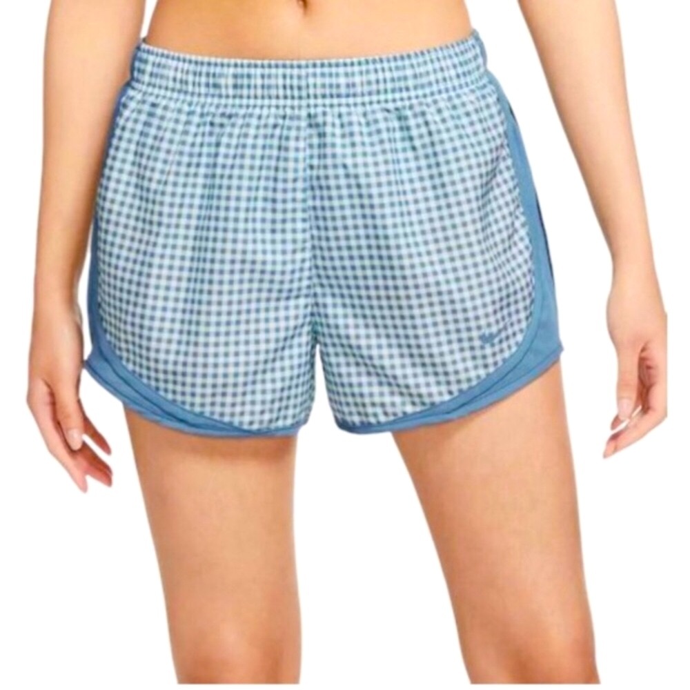 NWT✨Nike Women's Blue Gingham Checkered Shorts Size Medium Extremely Rare - Picture 3 of 5